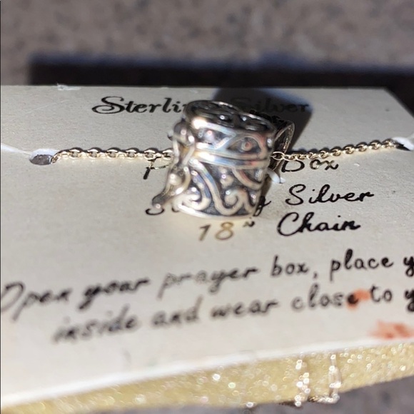 Sterling silver HEART Prayer Box w/18” chain Holy first communion - Picture 3 of 4